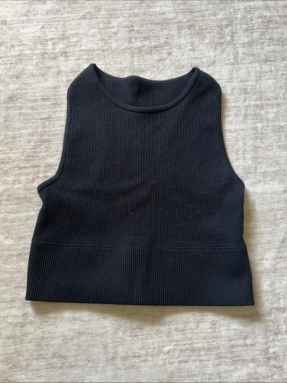 Gilly Hicks Black Ribbed Cropped Tank